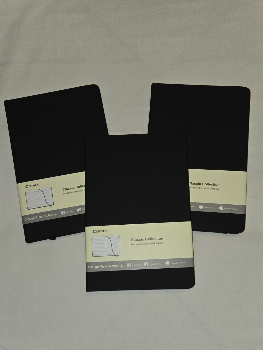 3 Comix Hardcover Executive Notebook Black 240 Pages 5.4' x 8.3"